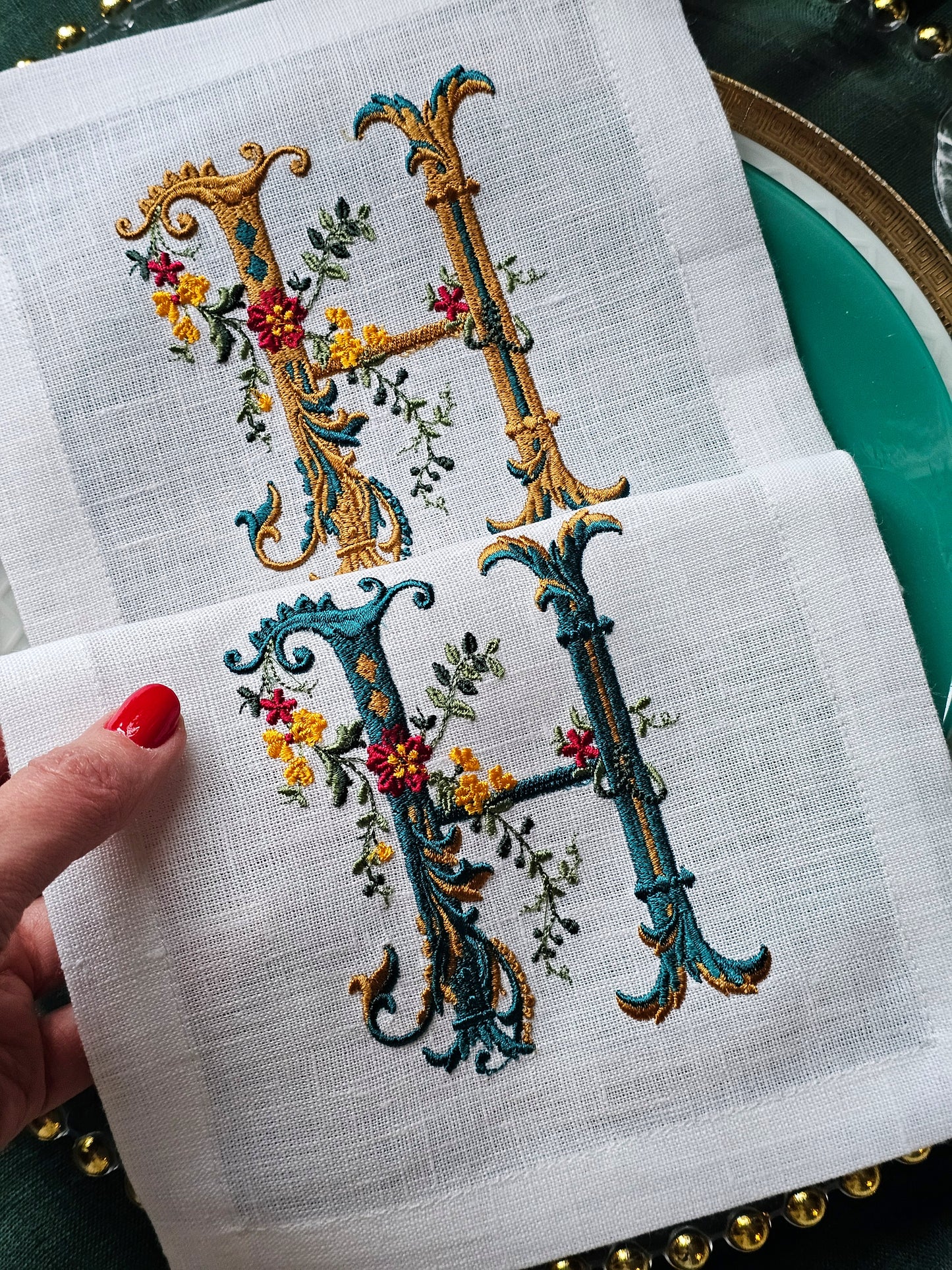 #129 | Baroque Floral Monogram with Gilded Accents | Personalized