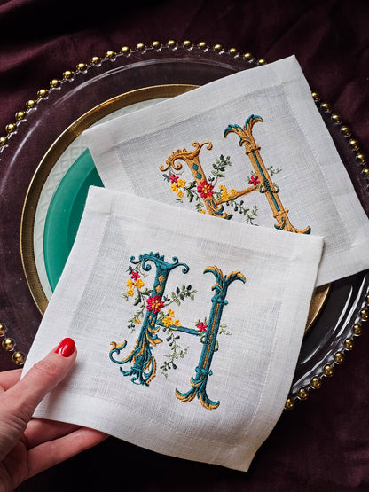 #129 | Baroque Floral Monogram with Gilded Accents | Personalized