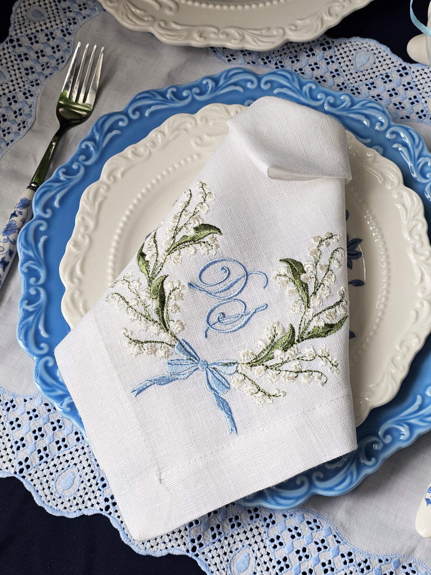 #130 | Lily-of-the-Valley Monogram Wreath | Personalized