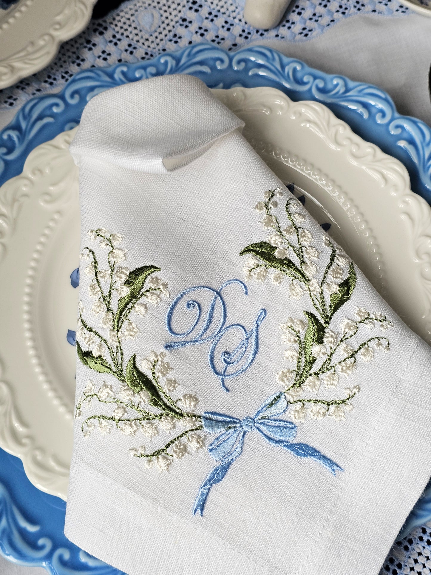 #130 | Lily-of-the-Valley Monogram Wreath | Personalized