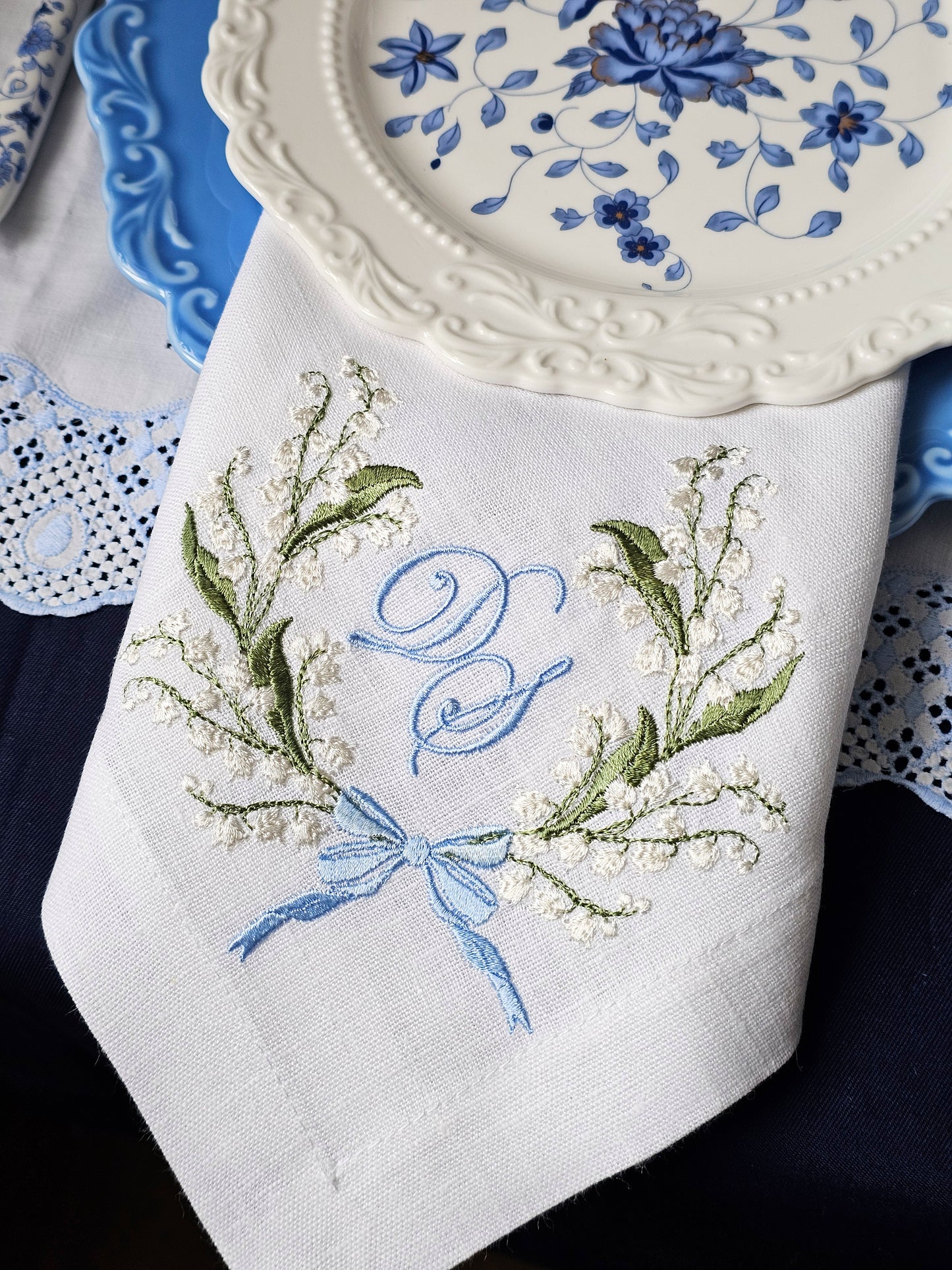 #130 | Lily-of-the-Valley Monogram Wreath | Personalized