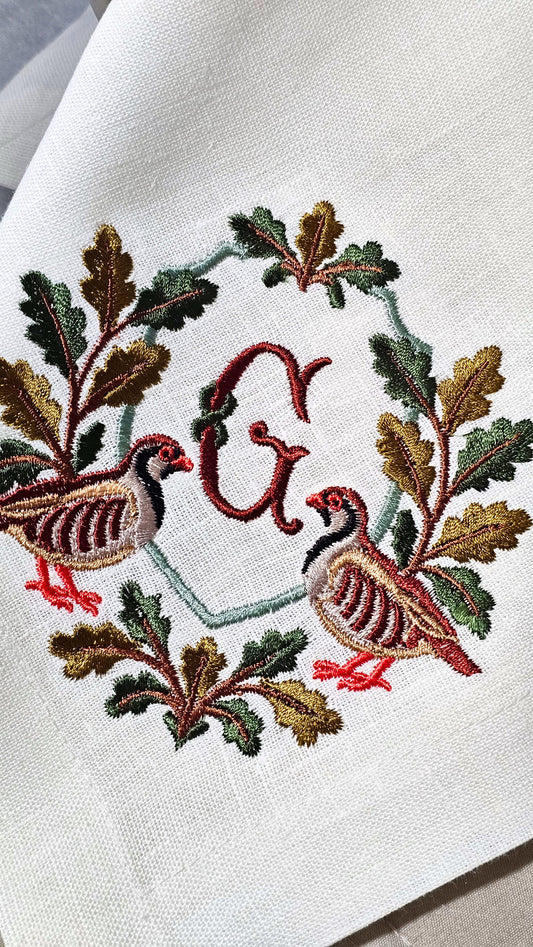 #144 | Autumn Oak & Red partridges | Personalized