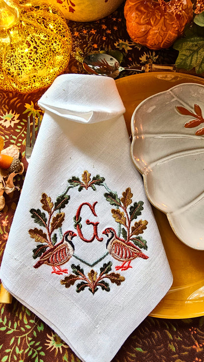 #144 | Autumn Oak & Red partridges | Personalized