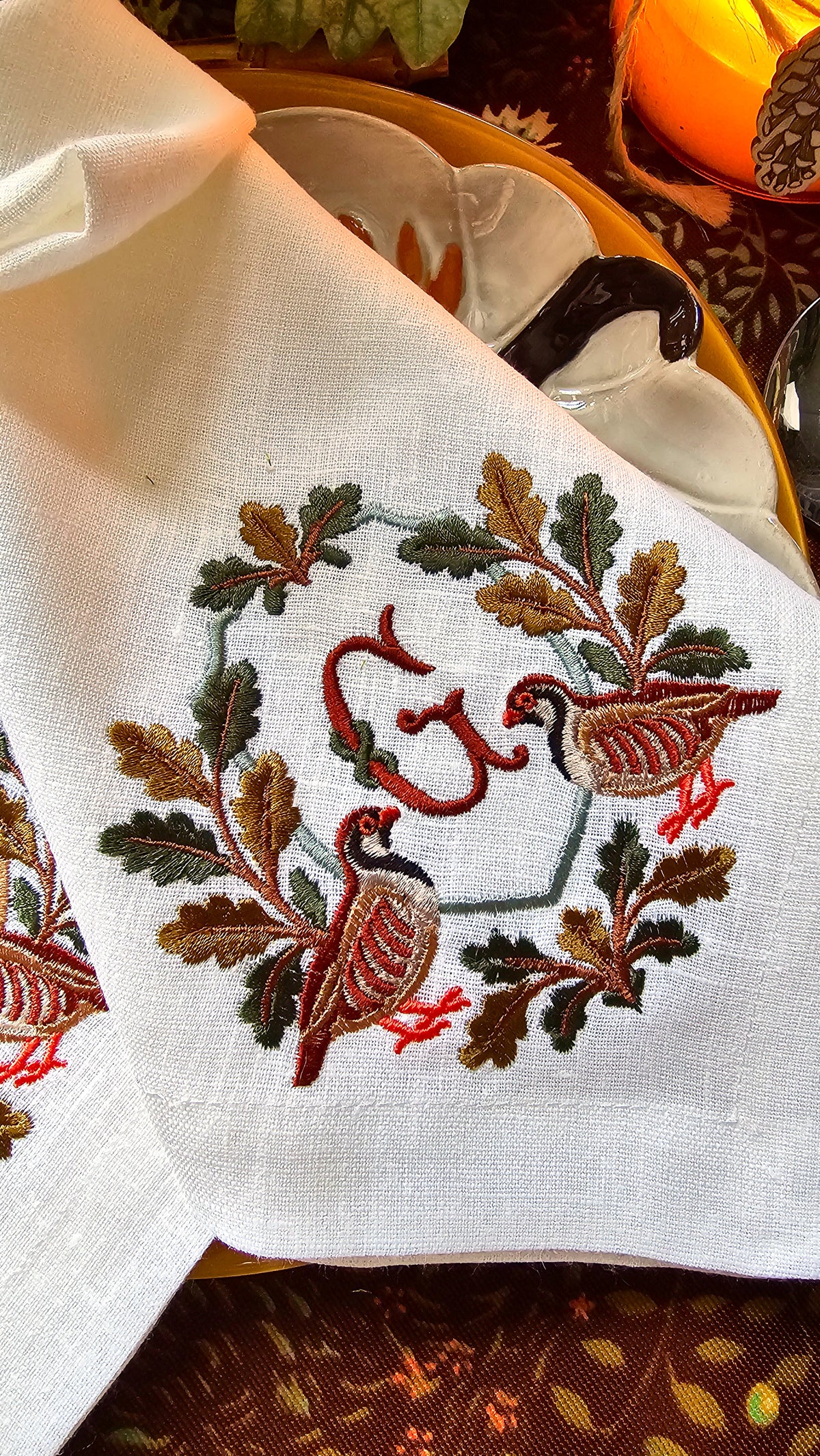 #144 | Autumn Oak & Red partridges | Personalized