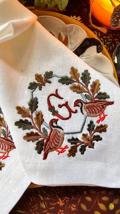 #144 | Autumn Oak & Red partridges | Personalized