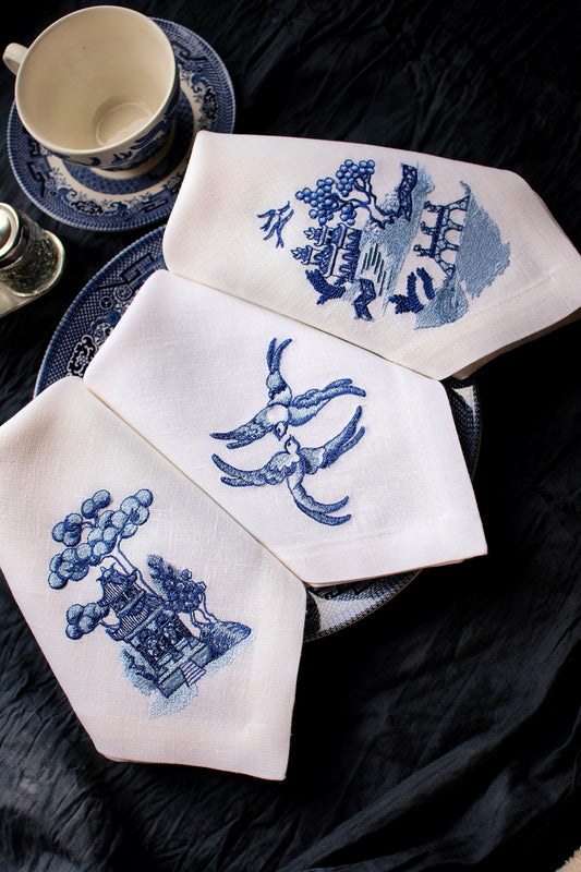 #009 | Blue Willow Chinoiserie Embroidery