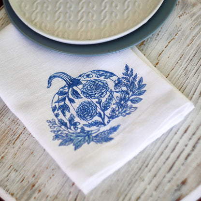 #093 | Floral Filigree Pumpkin in Bluework