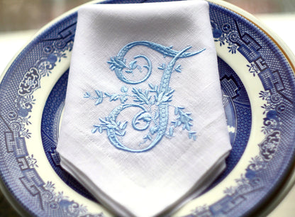 #024 | Vine-Embroidered Scroll Monogram in Jewel Tones | Personalized