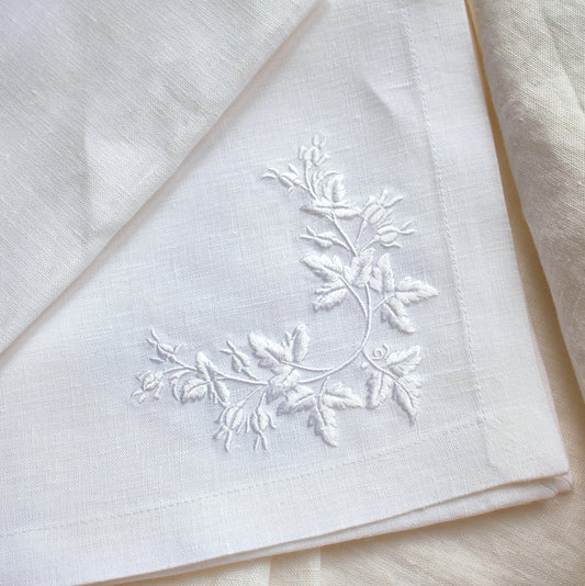 #003 | Delicate White-on-White Botanical Embroidery