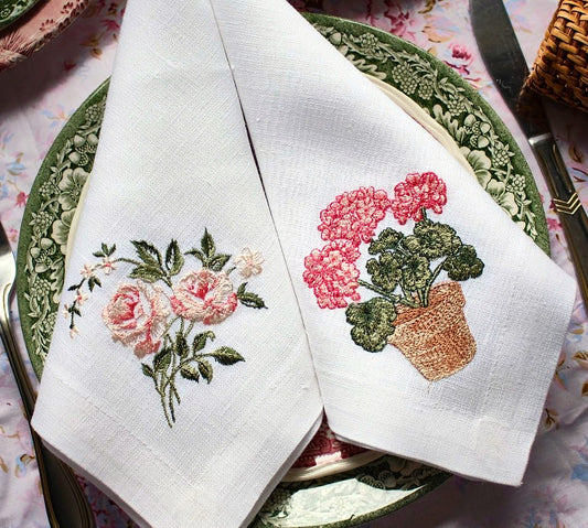 #097 | Blush Rose Spray and Potted Geranium Set