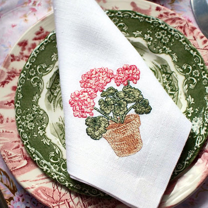 #097 | Blush Rose Spray and Potted Geranium Set