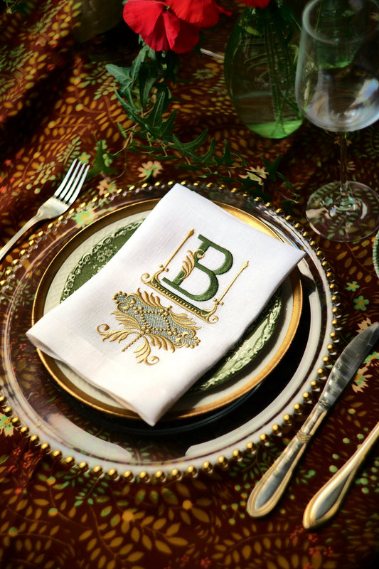 #001 | Regal Monogram in Olive & Gold | Personalized
