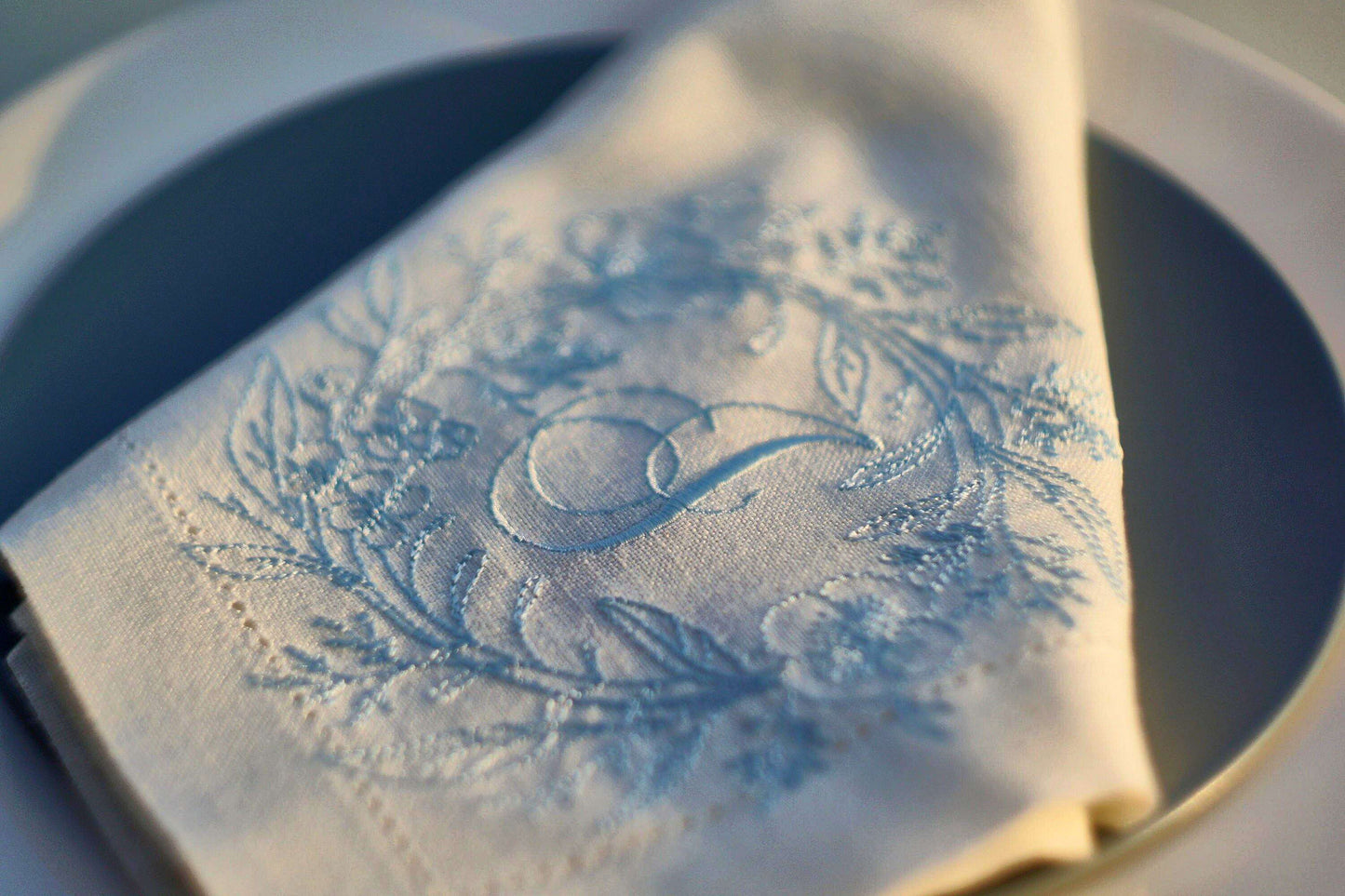 #047 | Delicate Botanical Wreath with Script Monogram | Personalized