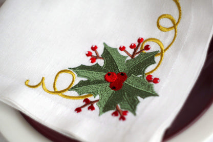 #050 | Holly Trio with Golden Scroll Accents
