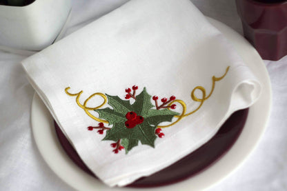 #050 | Holly Trio with Golden Scroll Accents