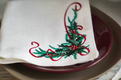 #043 | Holly Garland with Red Ribbon Flourish
