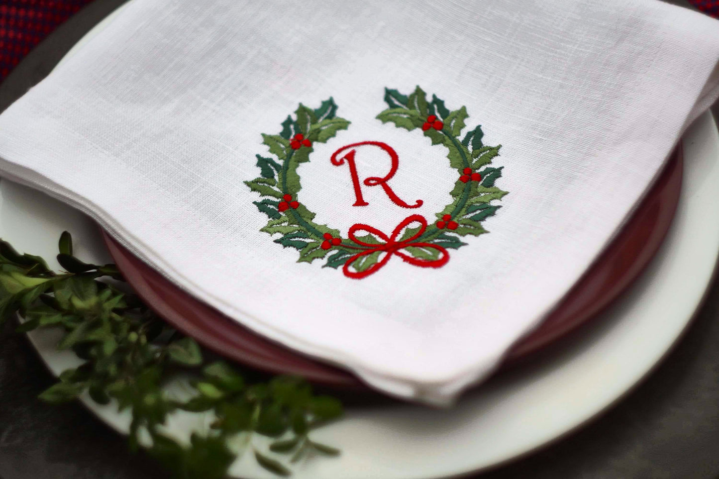 #040 | Christmas Wreath Monogram | Personalized
