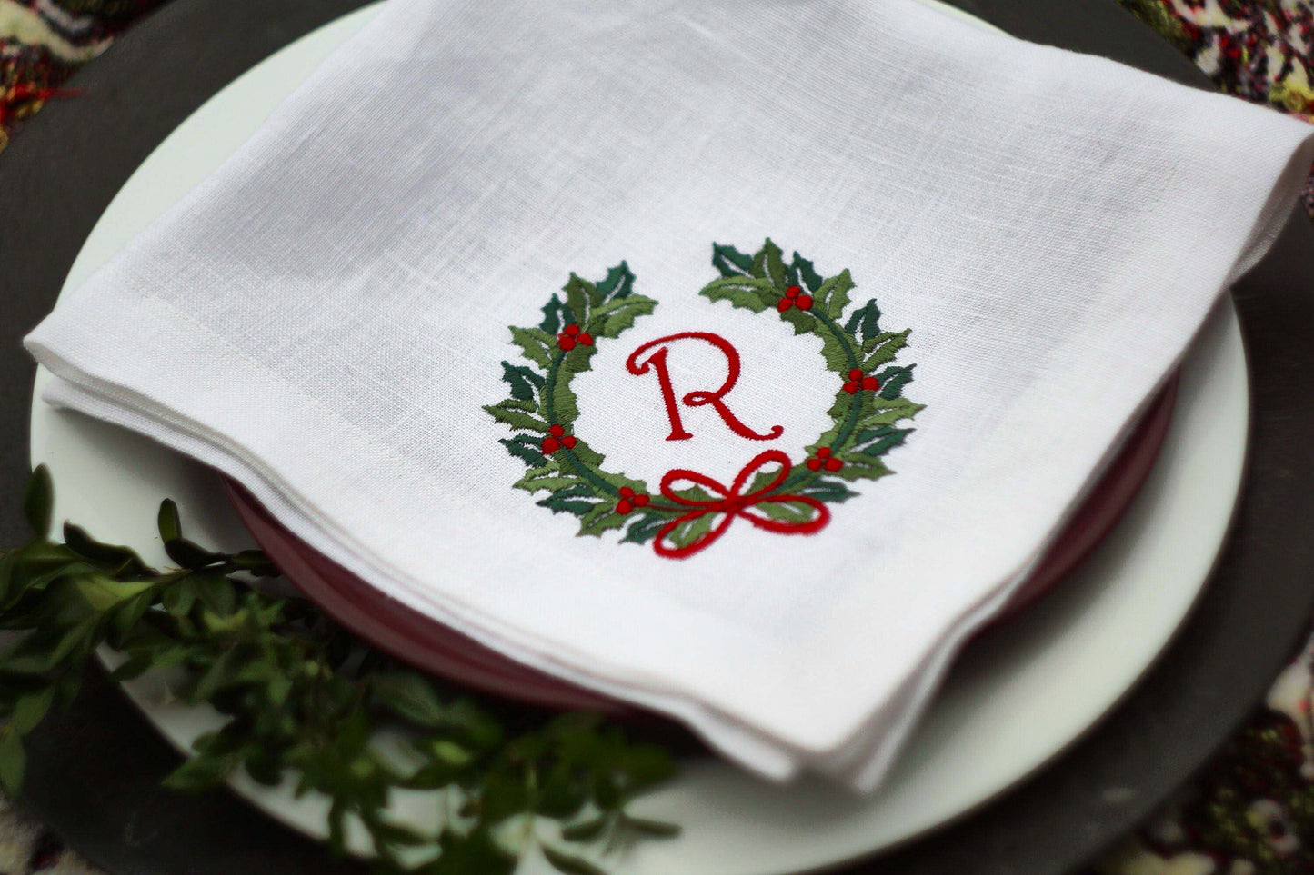 #040 | Christmas Wreath Monogram | Personalized