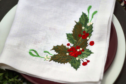 #046 | Classic Holly Cluster with Mistletoe Sprigs