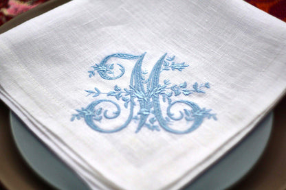 #024 | Vine-Embroidered Scroll Monogram in Jewel Tones | Personalized