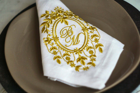 #033 | Ornate Monogram in Floral Oval Frame | Personalized