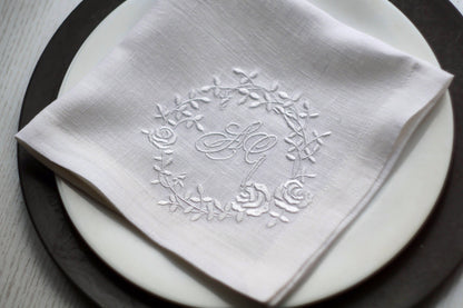 #017 | White Rose Wreath with Script Monogram | Personalized