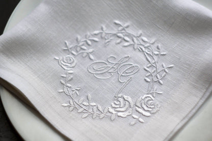 #017 | White Rose Wreath with Script Monogram | Personalized