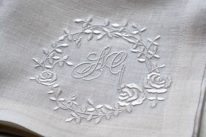 #017 | White Rose Wreath with Script Monogram | Personalized