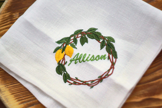#082 | Lemon Vine Wreath with Name Script | Personalized