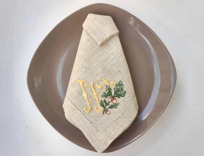 #067 | Golden Monogram with Oak Leaf and Acorns | Personalized