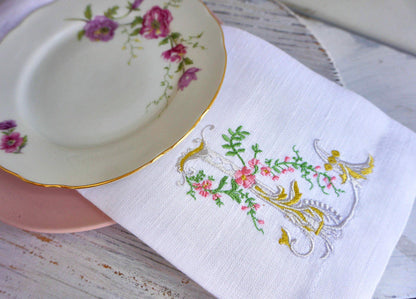 #022 | Pastel Floral Scroll Monogram Trio | Personalized