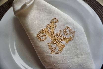 #021 | Regal Flourish Monogram in Golden Thread | Personalized
