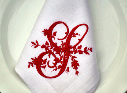 #024 | Vine-Embroidered Scroll Monogram in Jewel Tones | Personalized