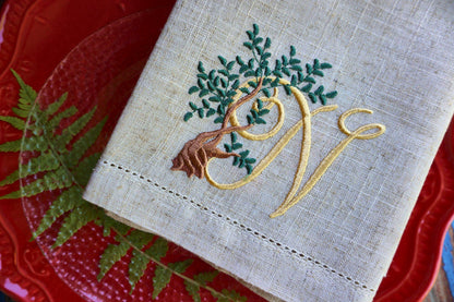 #061 | Twisting Tree Monogram with Golden Script | Personalized