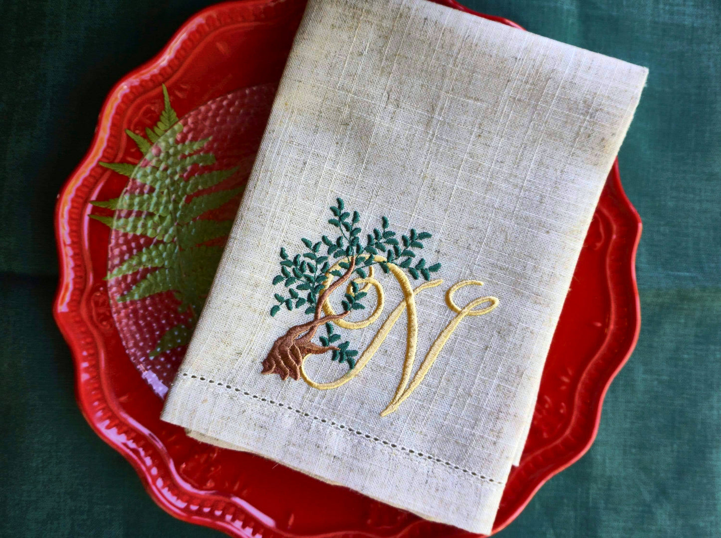 #061 | Twisting Tree Monogram with Golden Script | Personalized