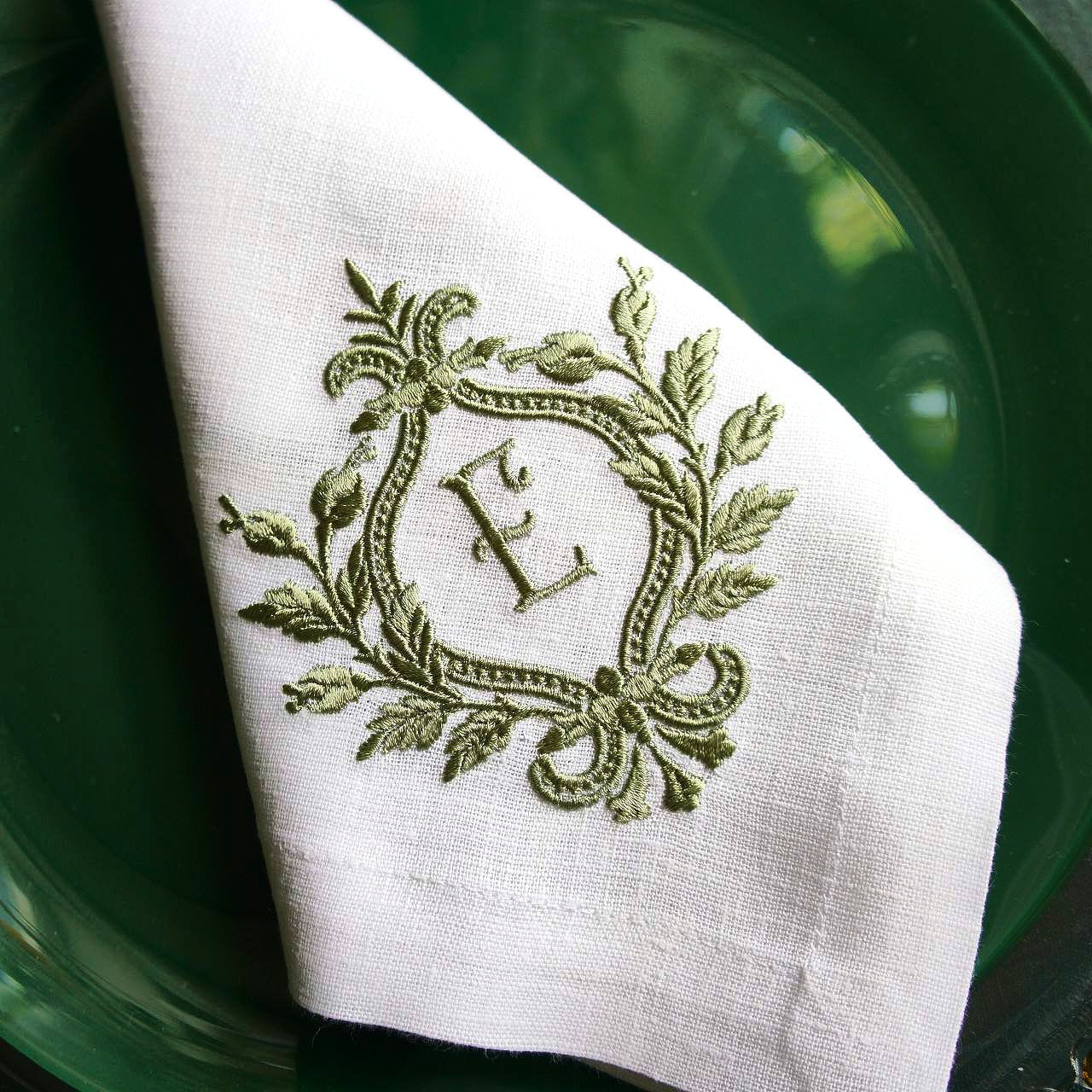 #004 | Laurel Bow Monogram Crest Design | Personalized