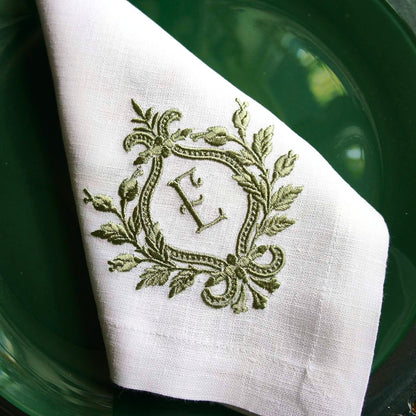 #004 | Laurel Bow Monogram Crest Design | Personalized