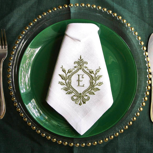 #004 | Laurel Bow Monogram Crest Design | Personalized