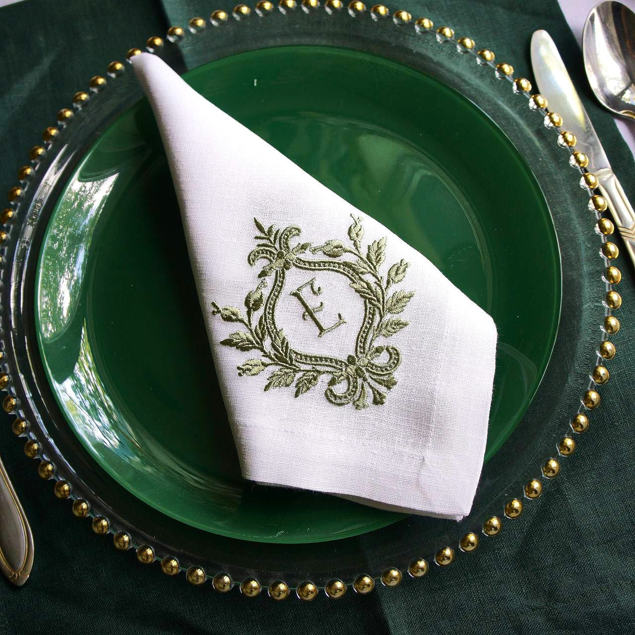 #004 | Laurel Bow Monogram Crest Design | Personalized