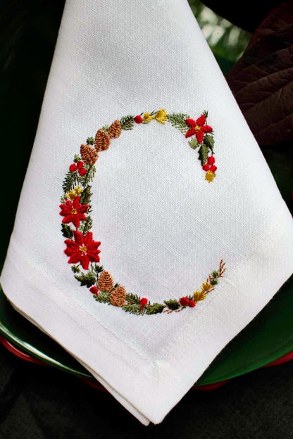 #085 | Holiday Garland Monogram Letters | Personalized