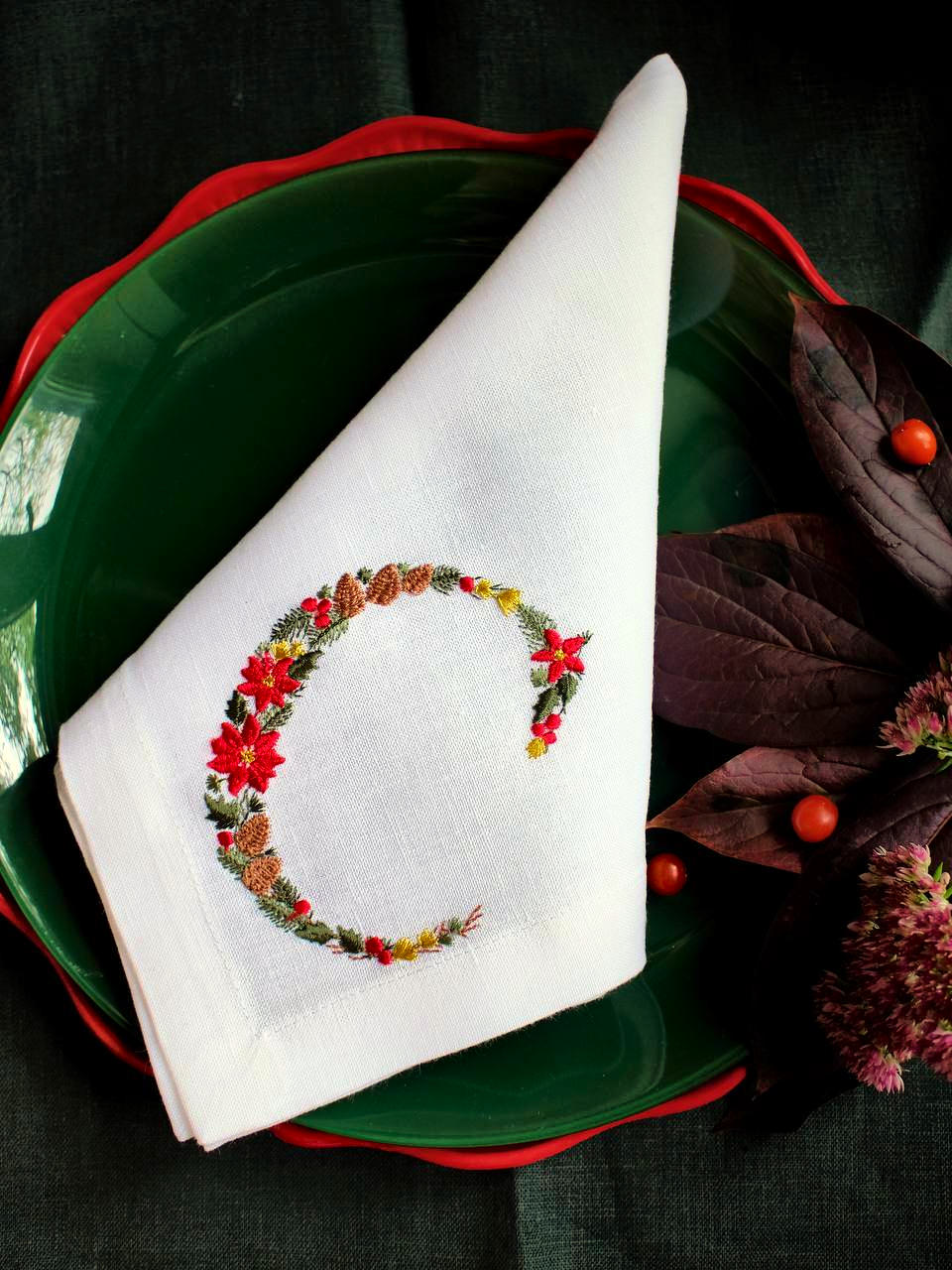 #085 | Holiday Garland Monogram Letters | Personalized
