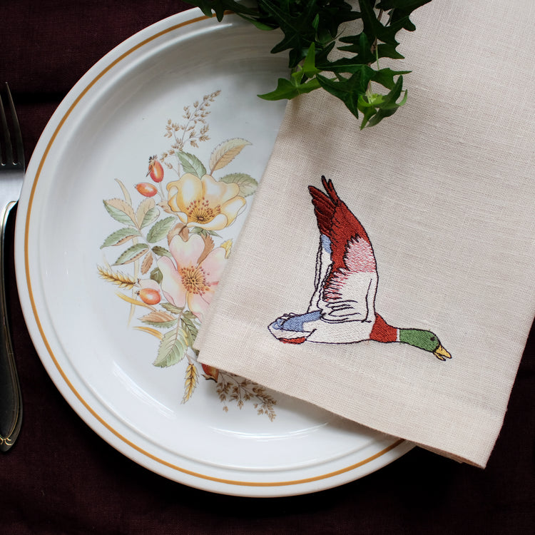 #079 | A flying grouse | Linen napkins