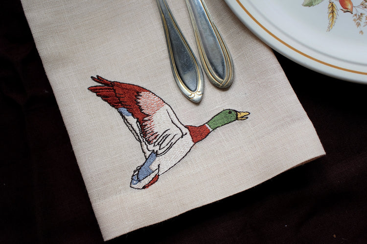 #079 | A flying grouse | Linen napkins