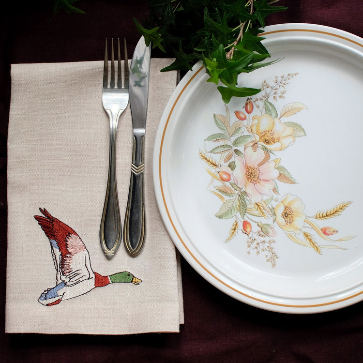 #079 | A flying grouse | Linen napkins