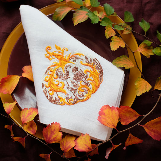#049 | Baroque Scroll Pumpkin in Gold and Copper
