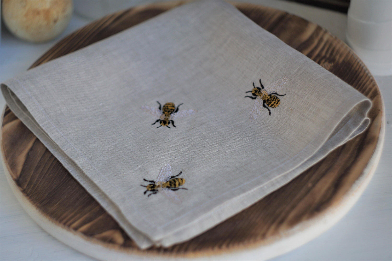 cloth napkin, Embroidered Napkins Floral, linen napkin, table decoration, Embroidered сloth Dinner Napkins, bee napkins, autumn napkins