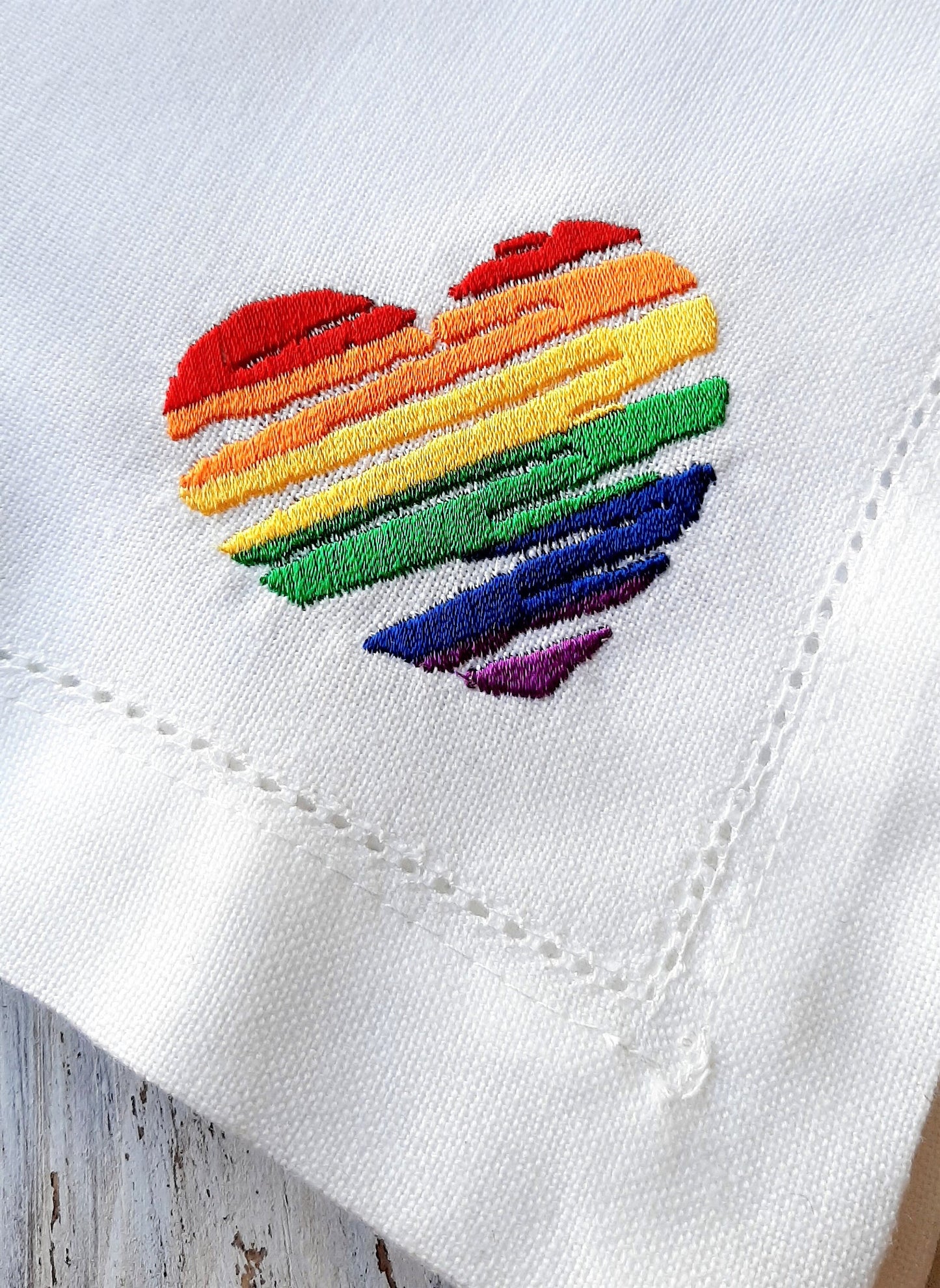 Rainbow Cloth Dinner Napkins, embroidered  cloth napkins, Holiday Table Decor, Embroidered Cloth Dinner Napkins, Wedding napkins