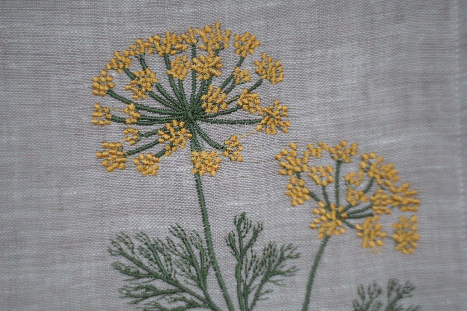 Linen Napkins with dill embroidery, cloth napkin, Embroidered dill Napkins Floral, table decoration, сloth Dinner Napkins,  autumn napkins